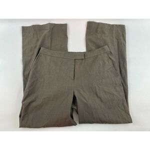 TAVORA Dress Pants Womens Size 12 Brown High Rise Wool Blend Wide Leg Flat Front